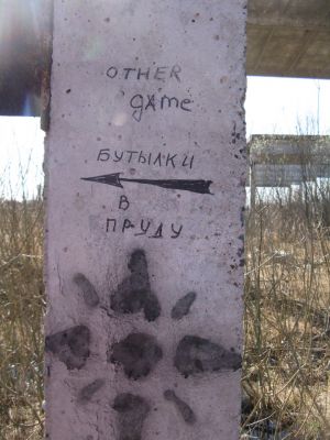 бутылки в пруду там!